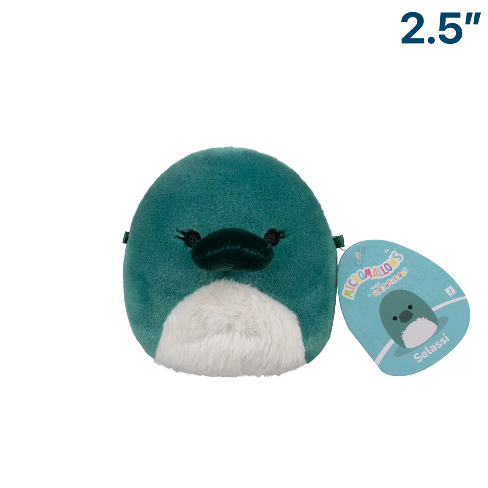 Selassi the Green Platypus ~ 2.5" Micromallows Series 3 Squishmallow Plush