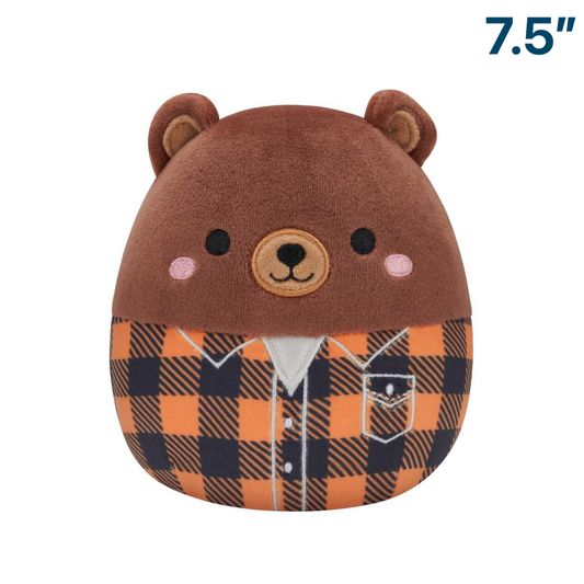 Bear in Flannel Shirt ~ 7.5" Fall / Autumn Harvest Squad Squishmallow Plush ~ PRE-ORDER ~ Limit ONE Per Customer