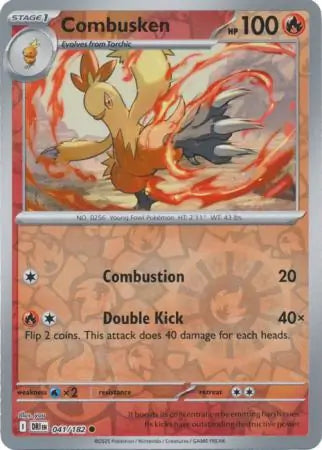 Combusken 41/182 Reverse Holo | Destined Rivals | Pokemon Card