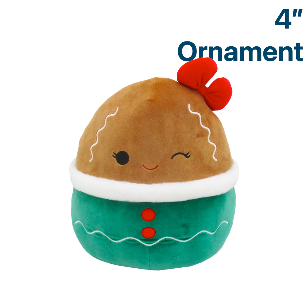Gina the Gingerbread Girl ~ Holiday 4" Ornament Squishmallow Plush ~ IN STOCK ~ LIMIT 1 PER CUSTOMER