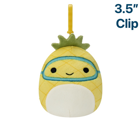 Maui the Pineapple with Goggles ~ 3.5" Clip On Squishmallow Plush