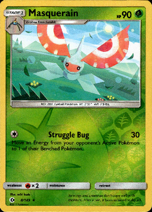 Masquerain 8/149 Reverse Holo | Sun & Moon | Pokemon Card
