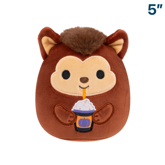 Wade the Brown Werewolf Holding Purple Frappe ~ 5" Squishmallow Plush