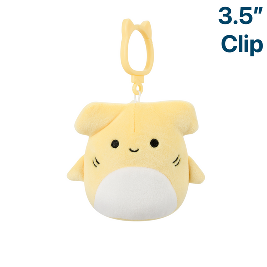 Terrence the Yellow Shark ~ 3.5" Clip On Squishmallow Plush