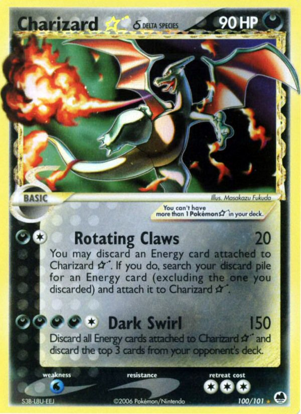 Charizard ★ δ 100/101 Rare Holo Star | Dragon Frontiers | Pokemon Card
