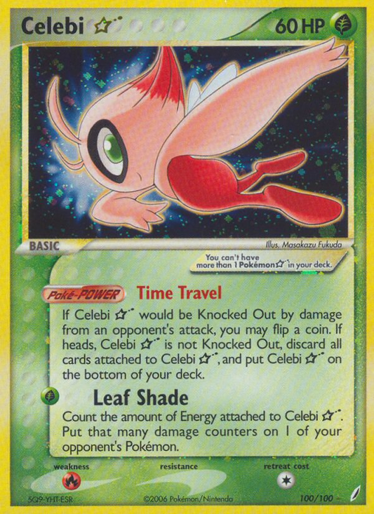 Celebi ★ 100/100 Rare Holo Star | Crystal Guardians | Pokemon Card
