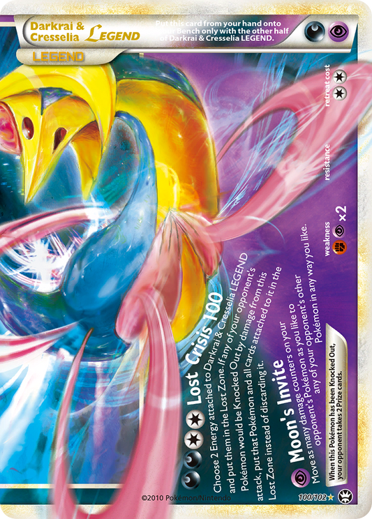 Darkrai & Cresselia LEGEND 100/102 LEGEND | HS—Triumphant | Pokemon Card