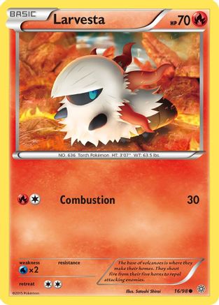 Larvesta 16/98 Reverse Holo | Ancient Origins | Pokemon Card