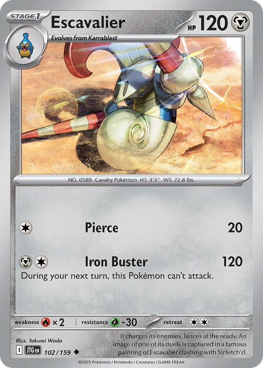 Escavalier 102/159 Uncommon | Journey Together | Pokemon Card