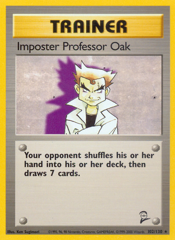 Imposter Professor Oak 102/130 Rare | Base Set 2 | Pokemon Card