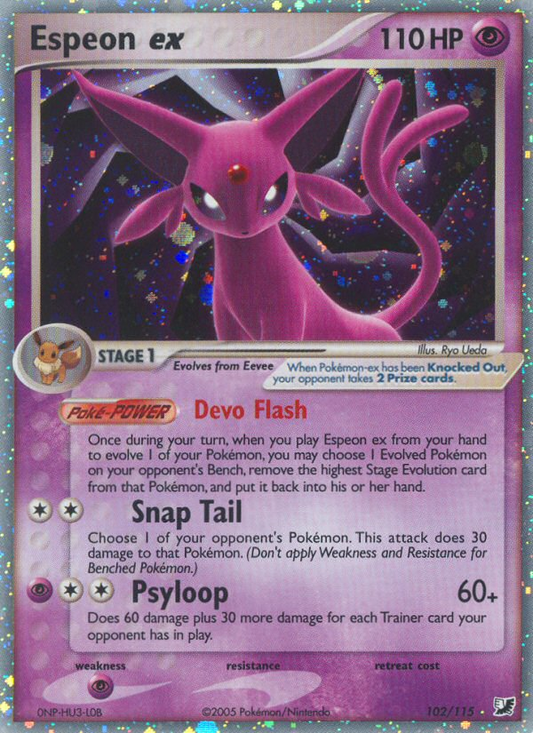 Espeon ex 102/115 Rare Holo EX | Unseen Forces | Pokemon Card