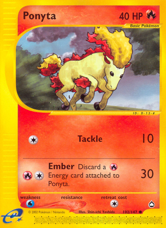 Ponyta 102/147 Common | Aquapolis | Pokemon Card