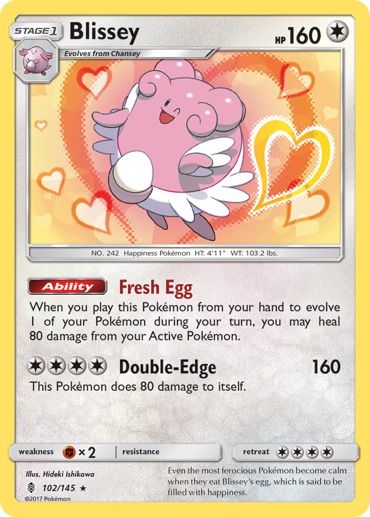 Blissey 102/145 Rare Holo | Guardians Rising | Pokemon Card