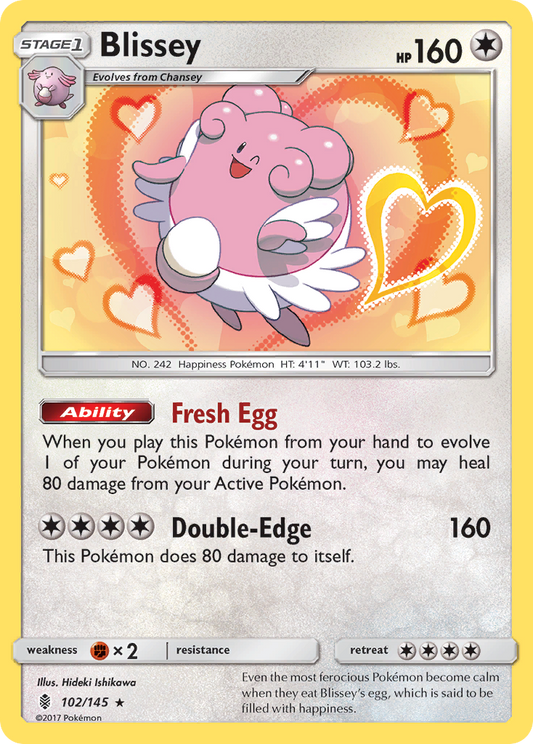 Blissey 102/145 Rare Holo | Guardians Rising | Pokemon Card
