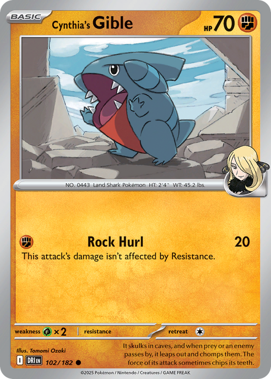 Cynthia's Gible 102/182 Common | Destined Rivals | Pokemon Card