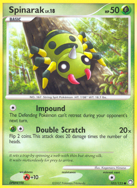 Spinarak 103/123 Common | Mysterious Treasures | Pokemon Card