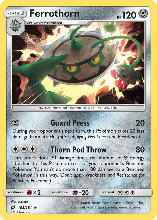 Ferrothorn 103/181 Rare | Team Up | Pokemon Card
