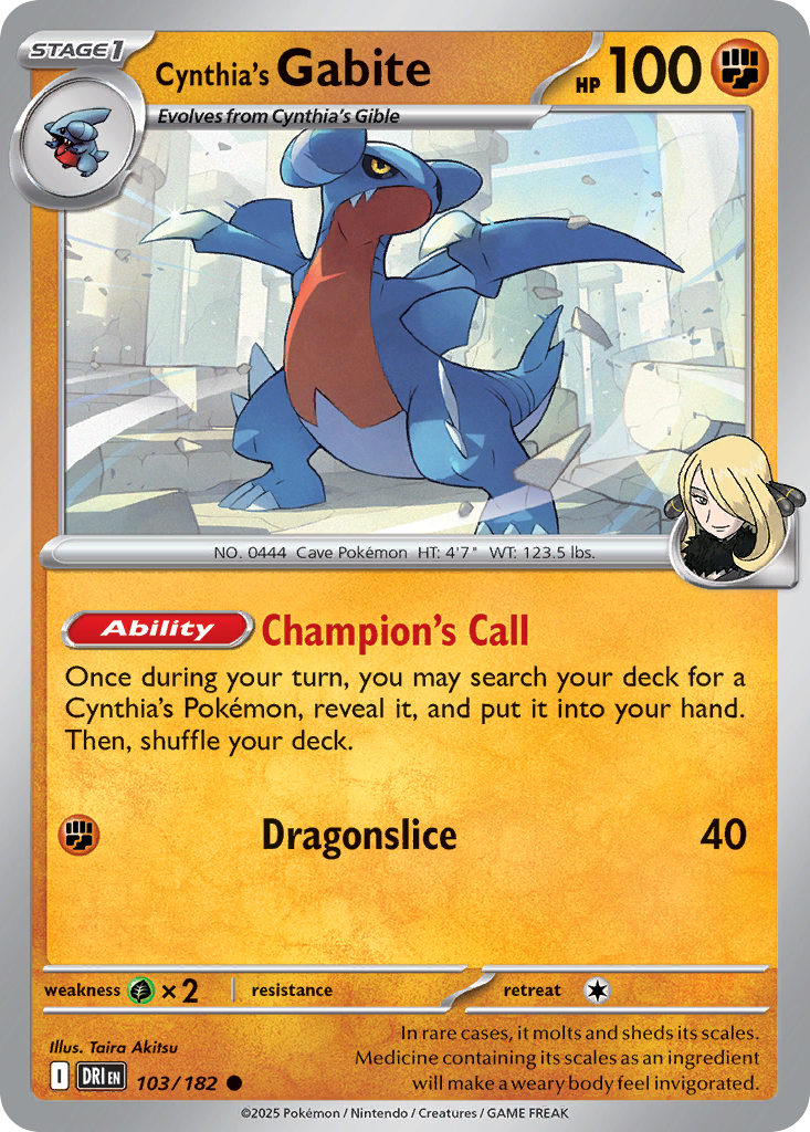 Cynthia's Gabite 103/182 Common | Destined Rivals | Pokemon Card