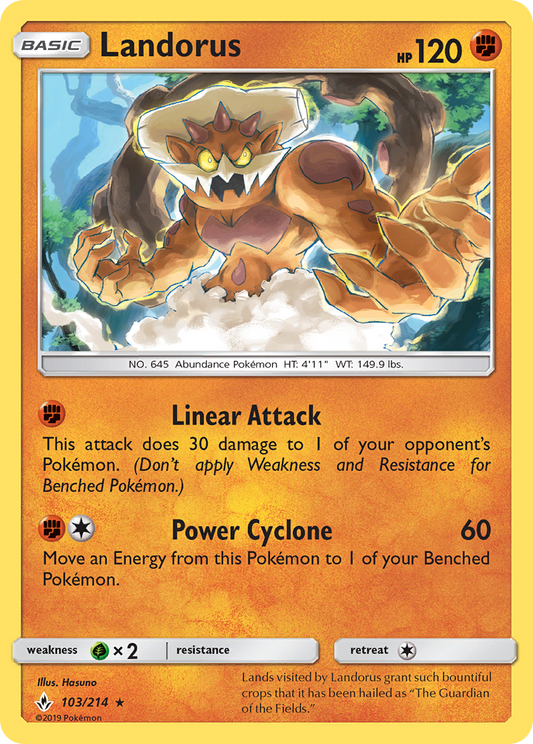 Landorus 103/214 Rare Holo | Unbroken Bonds | Pokemon Card