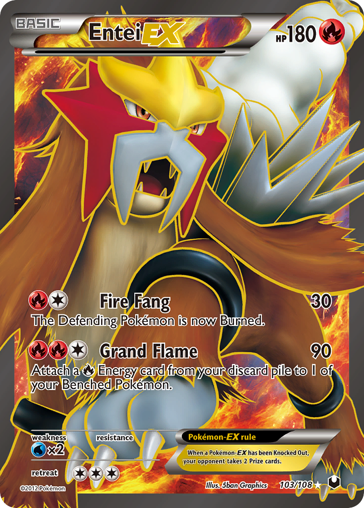 Entei-EX 103/108 Rare Ultra | Dark Explorers | Pokemon Card