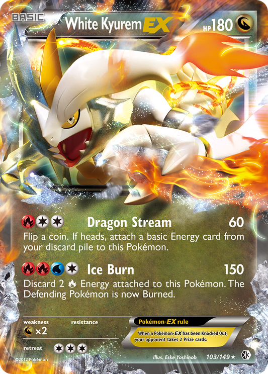 White Kyurem-EX 103/149 Rare Holo EX | Boundaries Crossed | Pokemon Card