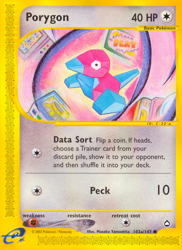 Porygon 103/147 Common | Aquapolis | Pokemon Card