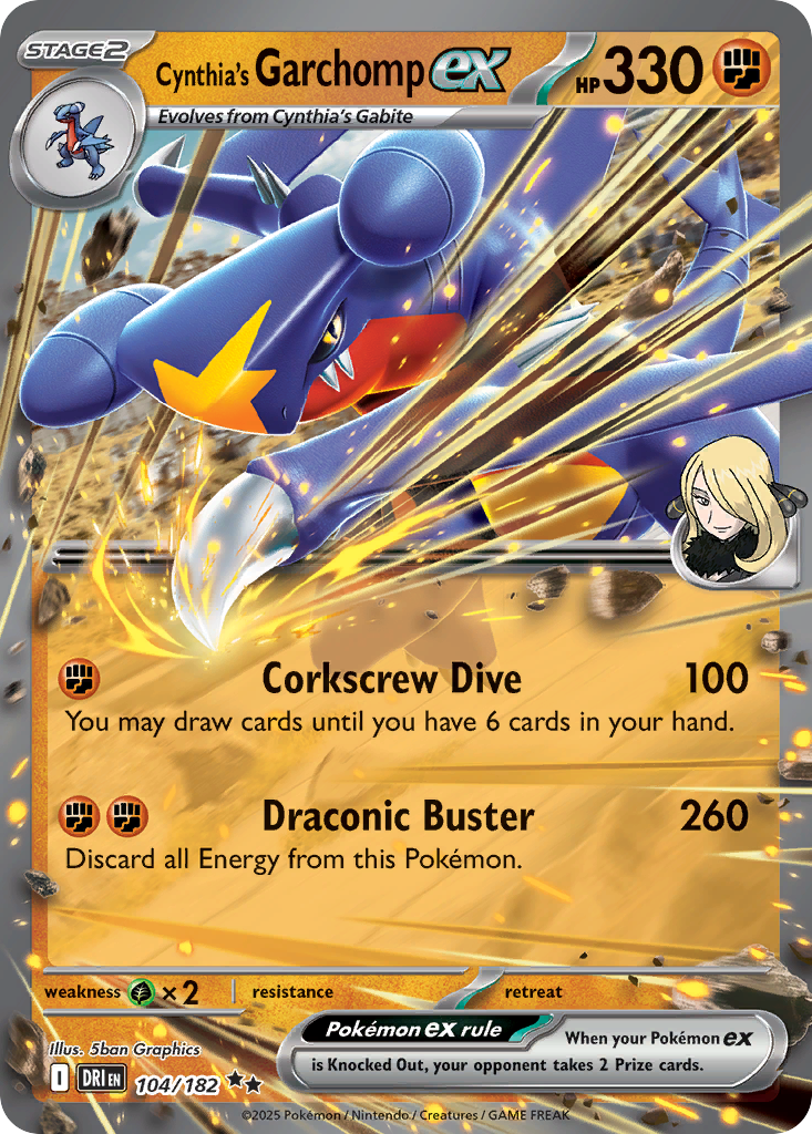 Cynthia's Garchomp ex 104/182 Double Rare | Destined Rivals | Pokemon Card