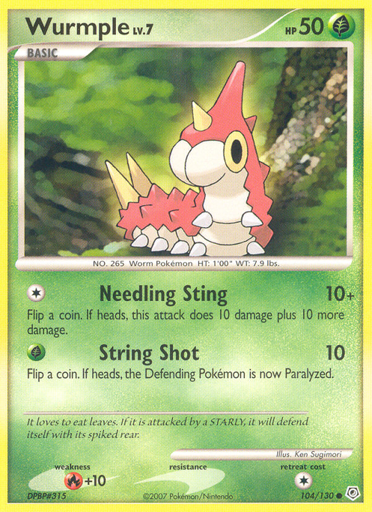 Wurmple 104/130 Common | Diamond & Pearl | Pokemon Card