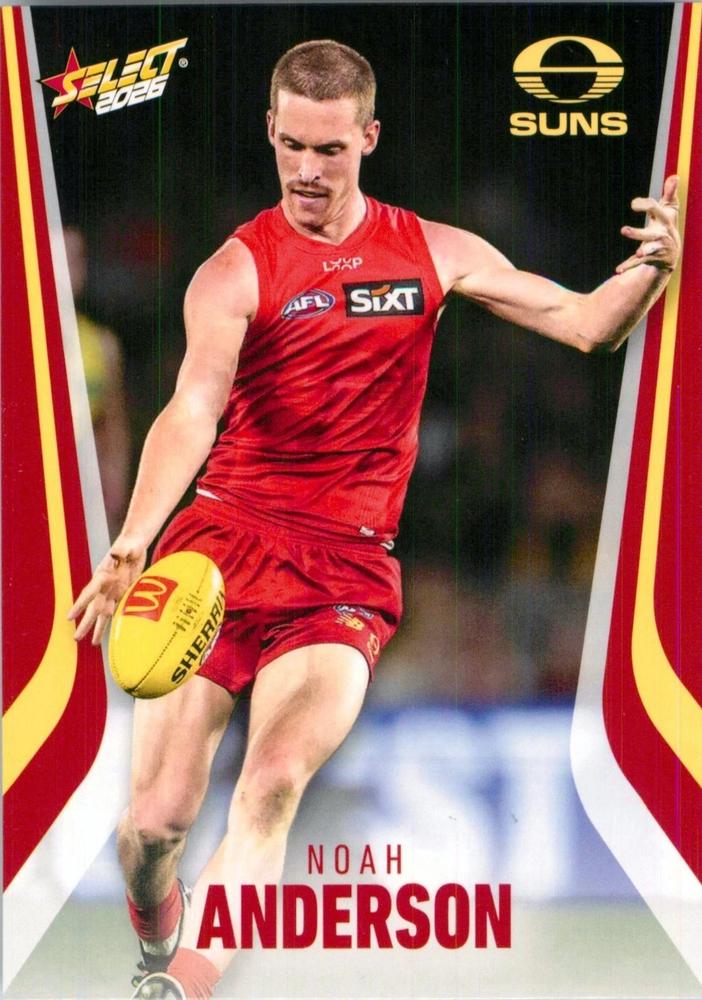 Noah Anderson #105 Gold Coast Suns | 2026 Select AFL Footy Stars | Trading Card