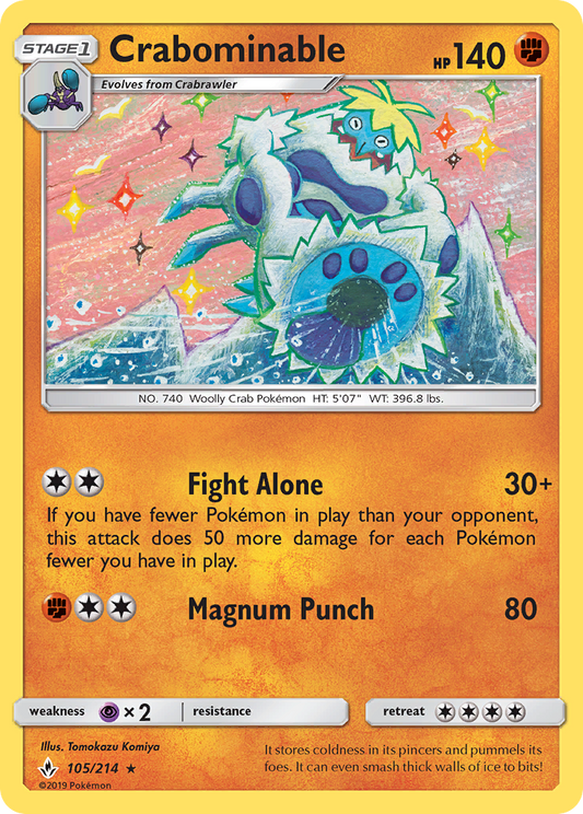 Crabominable 105/214 Rare | Unbroken Bonds | Pokemon Card