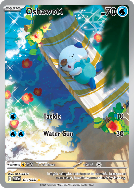 Oshawott 105/86 Illustration Rare | White Flare | Pokemon Card
