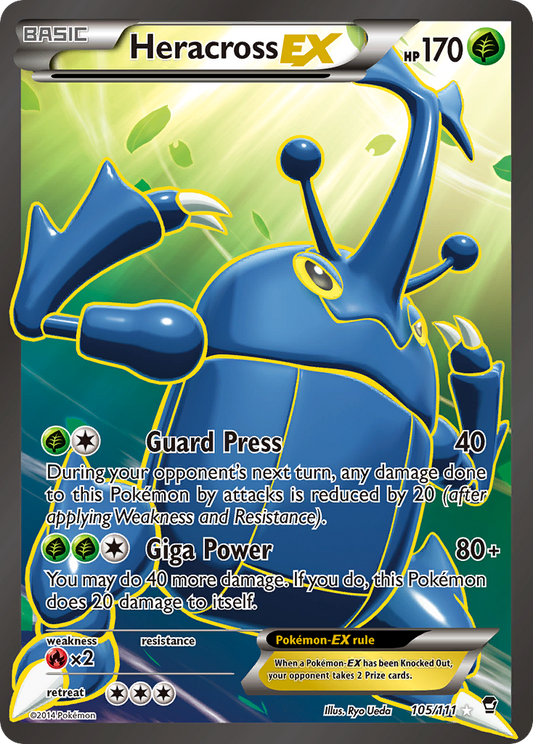 Heracross-EX 105/111 Rare Ultra | Furious Fists | Pokemon Card
