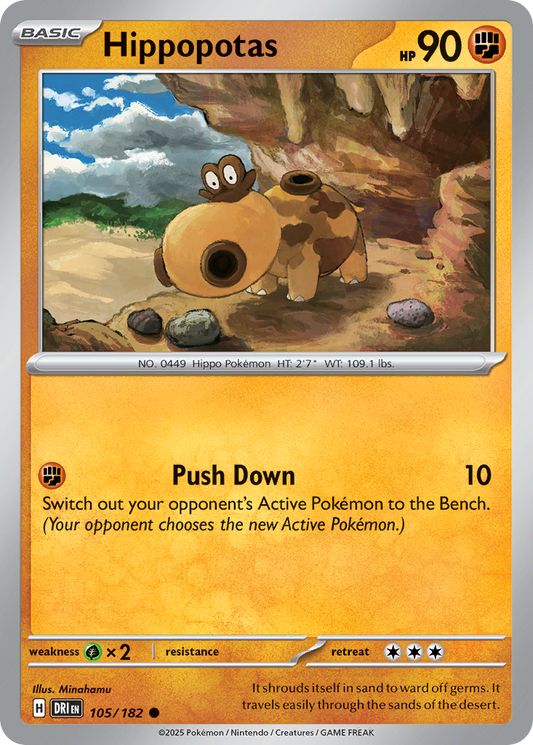 Hippopotas 105/182 Common | Destined Rivals | Pokemon Card
