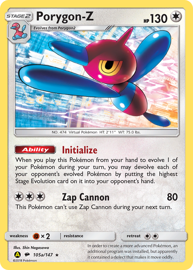 Porygon-Z 105a/147 Rare Holo | Burning Shadows | Pokemon Card