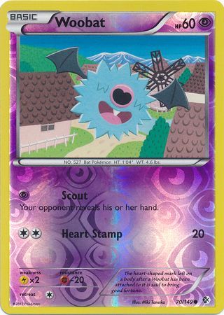 Woobat 70/149 Reverse Holo | Boundaries Crossed | Pokemon Card
