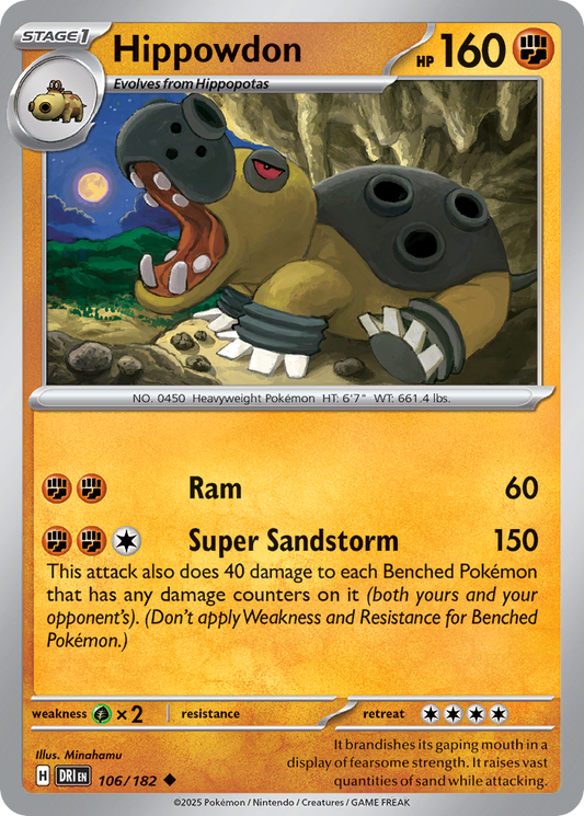 Hippowdon 106/182 Uncommon | Destined Rivals | Pokemon Card
