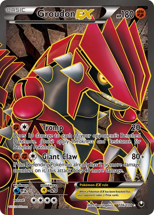 Groudon-EX 106/108 Rare Ultra | Dark Explorers | Pokemon Card