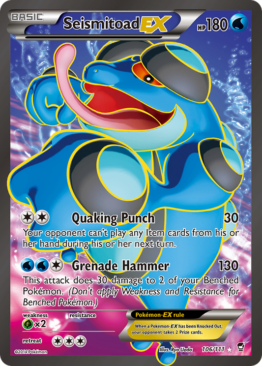 Seismitoad-EX 106/111 Rare Ultra | Furious Fists | Pokemon Card