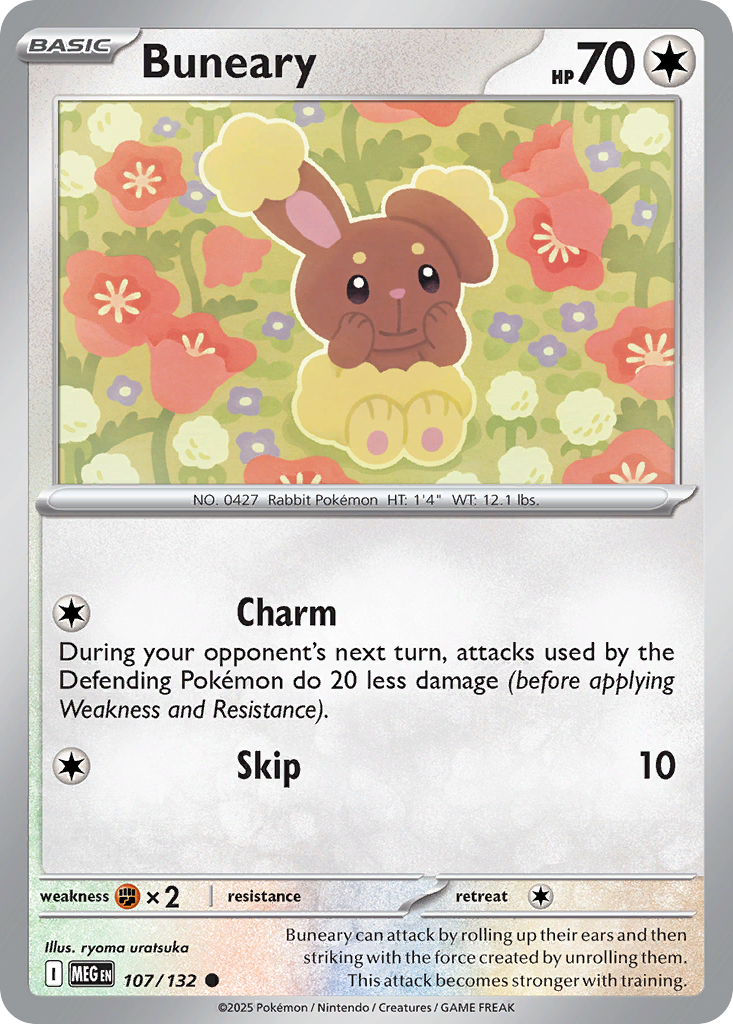 Buneary 107/132 Common | Mega Evolution | Pokemon Card