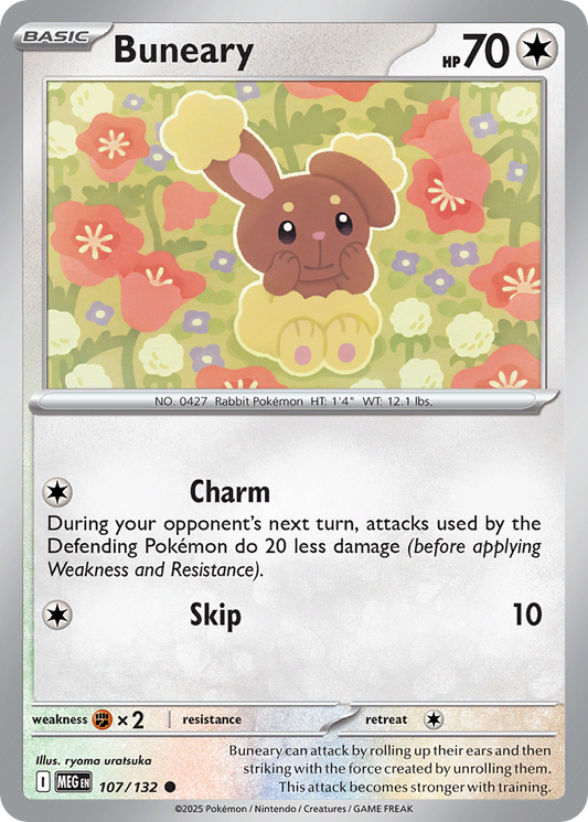 Buneary 107/132 Common | Mega Evolution | Pokemon Card