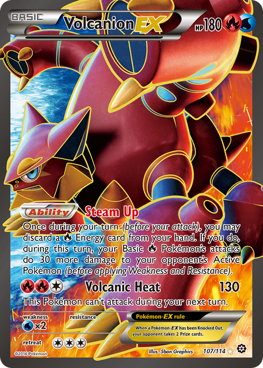 Volcanion-EX 107/114 Rare Ultra | Steam Siege | Pokemon Card