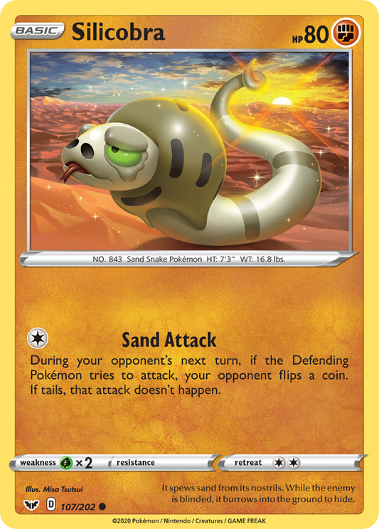 Silicobra 107/202 Common | Sword & Shield | Pokemon Card