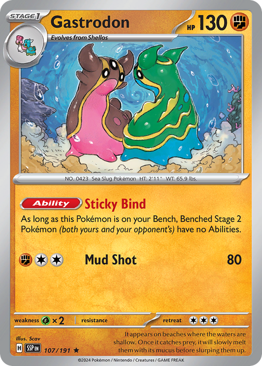 Gastrodon 107/191 Rare Holo | Surging Sparks | Pokemon Card