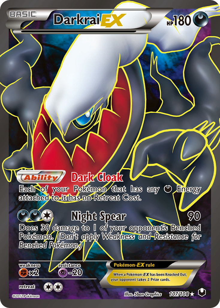 Darkrai-EX 107/108 Rare Ultra | Dark Explorers | Pokemon Card