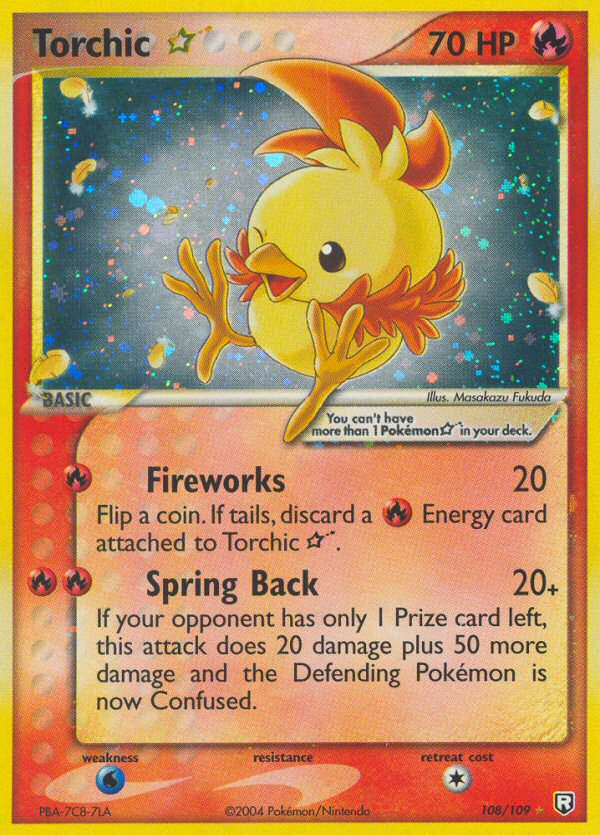 Torchic ★ 108/109 Rare Holo Star | Team Rocket Returns | Pokemon Card