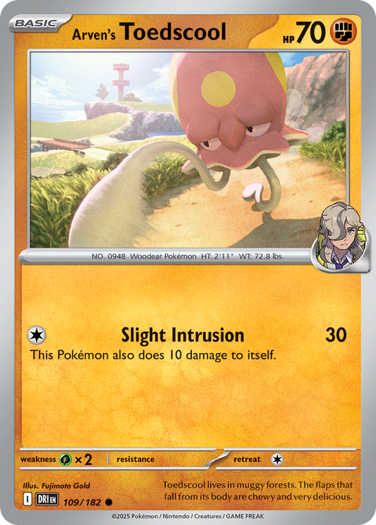 Arven's Toedscool 109/182 Common | Destined Rivals | Pokemon Card