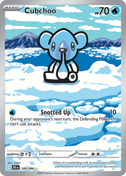 Cubchoo 109/86 Illustration Rare | Black Bolt | Pokemon Card