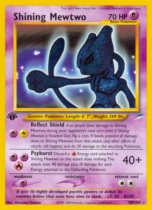 Shining Mewtwo 109/105 Rare Shining | Neo Destiny | Pokemon Card