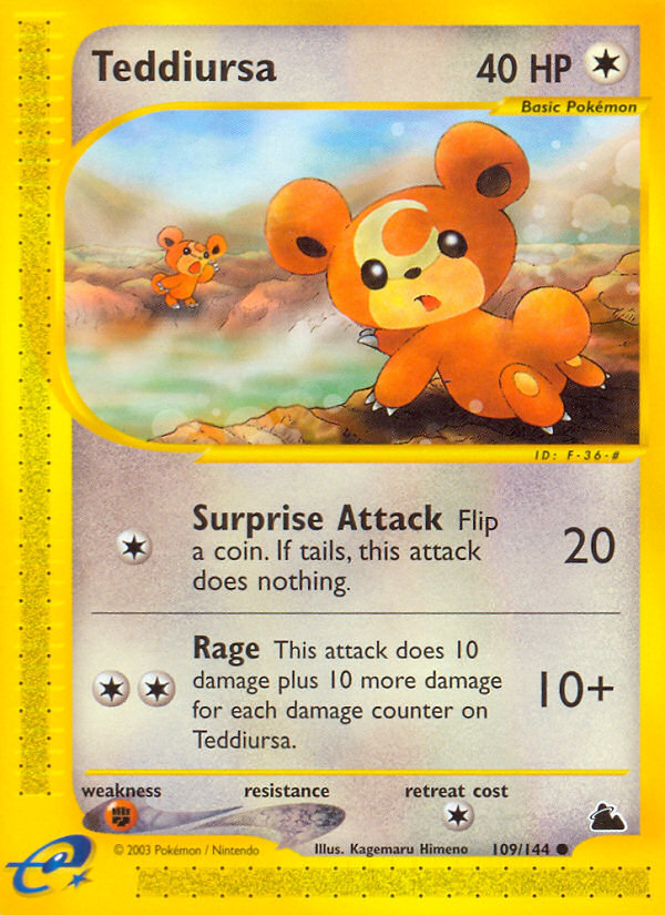 Teddiursa 109/144 Common | Skyridge | Pokemon Card