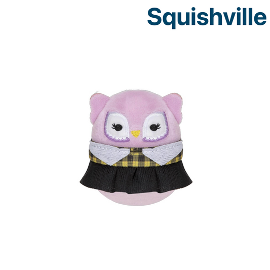 Mildred the Owl with Tartan Dress ~ 2" Individual SERIES 10 Squishville by Squishmallows